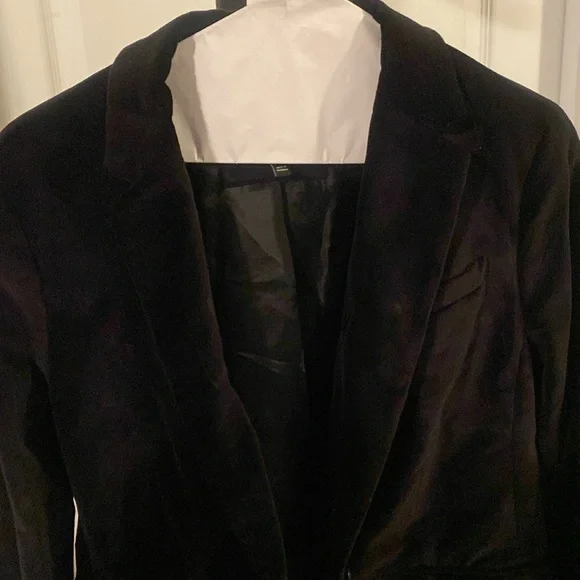 PRE-OWNED TALBOTS BLACK VELVET SINGLE BUTTON BLAZER - Picture 10 of 12